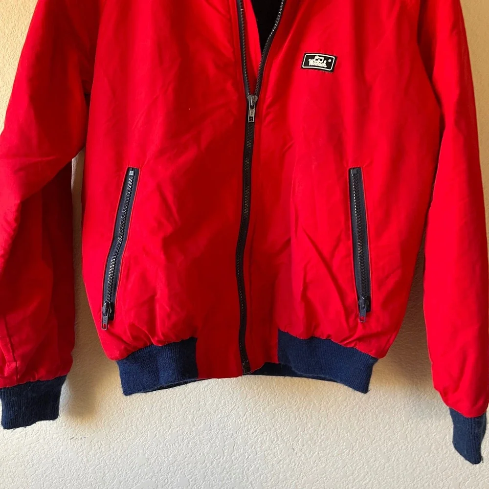 Vintage woolrich Red Fleece Lined Zip Up‎ Jacket Size Small